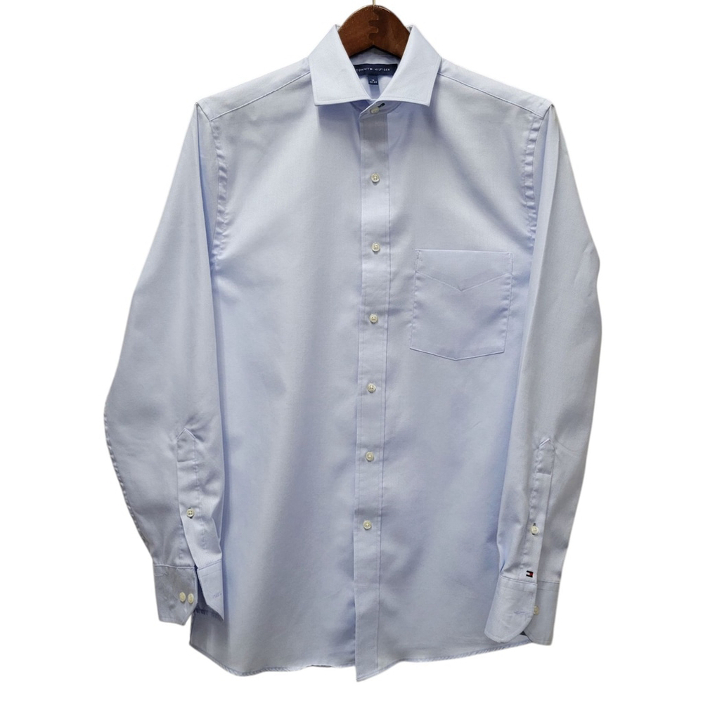 Tommy Hilfiger Men's Dress Shirt Size 15 Neck 32-33 Sleeves Excellent Condition